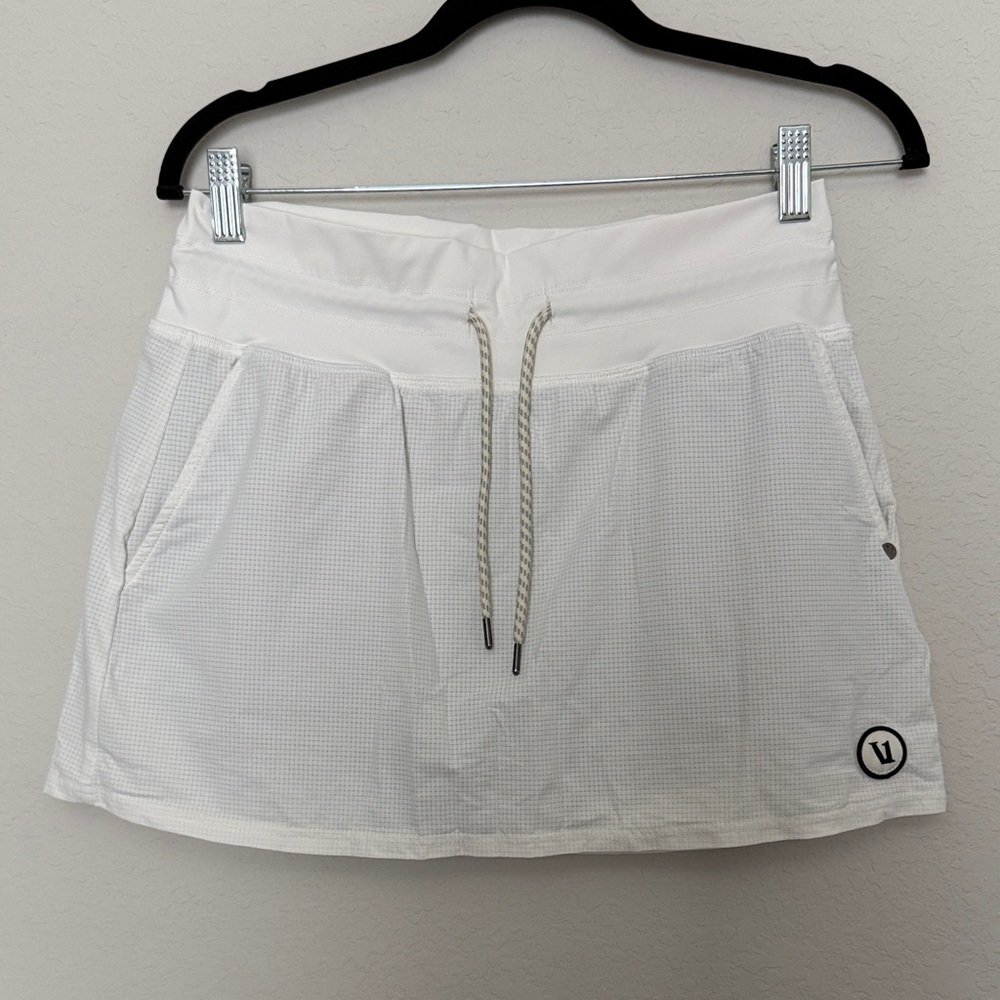 Vuori White Mini Skort with Drawstring